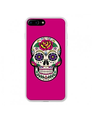 Coque iPhone 7 Plus et 8 Plus Tête de Mort Mexicaine Rose Fushia - Laetitia