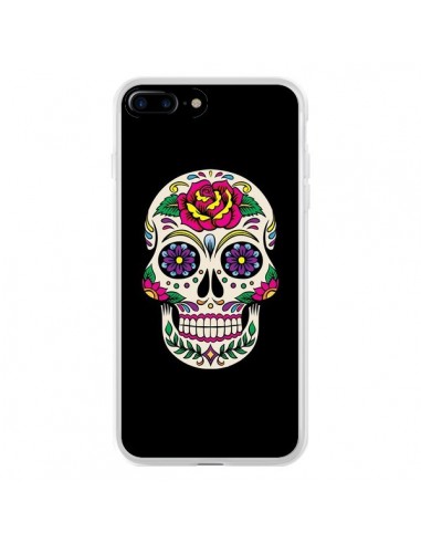 Coque iPhone 7 Plus et 8 Plus Tête de Mort Mexicaine Multicolore Noir - Laetitia