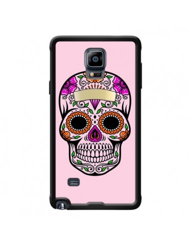 Coque Tête de Mort Mexicaine Rose Multicolore pour Samsung Galaxy Note 4 - Laetitia