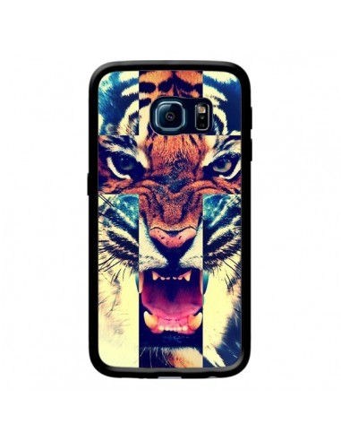 Coque Tigre Swag Croix Roar Tiger pour Samsung Galaxy S6 Edge - Laetitia