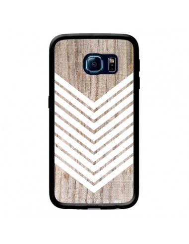 Coque Tribal Aztèque Bois Wood Flèche Blanc pour Samsung Galaxy S6 Edge - Laetitia