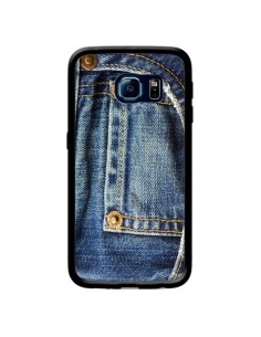 Coque Jean Bleu Vintage pour Samsung Galaxy S6 Edge -...