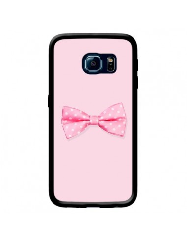 Coque Noeud Papillon Rose Girly Bow Tie pour Samsung Galaxy S6 Edge - Laetitia
