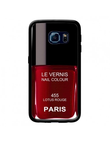 Coque Vernis Paris Lotus Rouge pour Samsung Galaxy S6 Edge - Laetitia