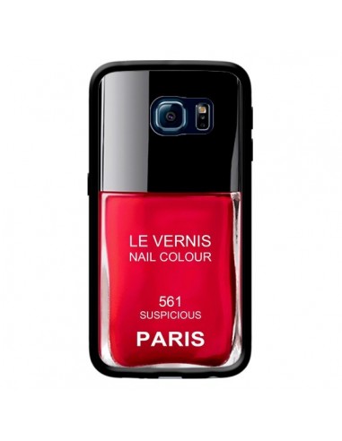 Coque Vernis Paris Suspicious Rouge pour Samsung Galaxy S6 Edge - Laetitia