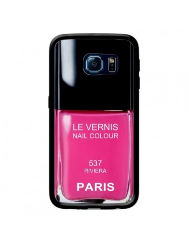 Coque Vernis Paris Riviera Rose pour Samsung Galaxy S6 Edge - Laetitia
