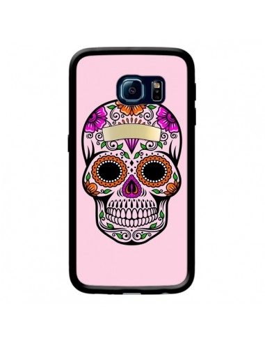 Coque Tête de Mort Mexicaine Rose Multicolore pour Samsung Galaxy S6 Edge - Laetitia
