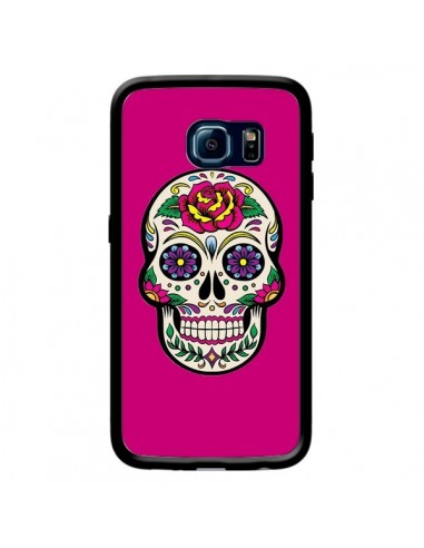 Coque Tête de Mort Mexicaine Rose Fushia pour Samsung Galaxy S6 Edge - Laetitia