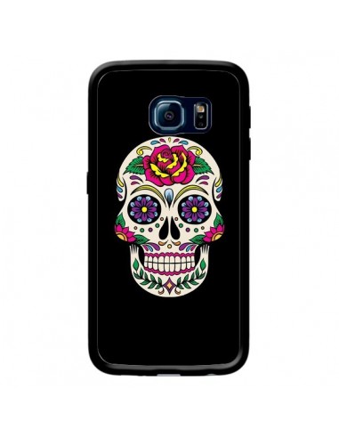 Coque Tête de Mort Mexicaine Multicolore Noir pour Samsung Galaxy S6 Edge - Laetitia