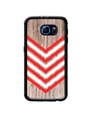 Coque Tribal Aztèque Bois Wood Flèche Rouge Blanc pour Samsung Galaxy S6 - Laetitia