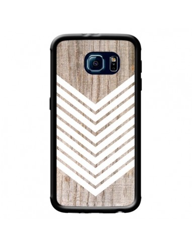 Coque Tribal Aztèque Bois Wood Flèche Blanc pour Samsung Galaxy S6 - Laetitia