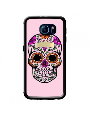 Coque Tête de Mort Mexicaine Rose Multicolore pour Samsung Galaxy S6 - Laetitia