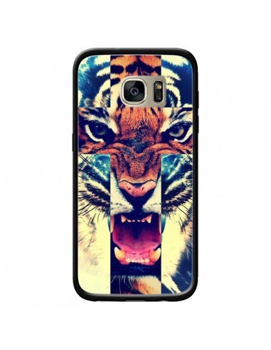 Coque Tigre Swag Croix Roar Tiger pour Samsung Galaxy S7 Edge - Laetitia