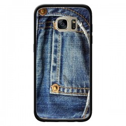 Coque Jean Bleu Vintage pour Samsung Galaxy S7 Edge -...