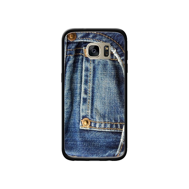 Coque Jean Bleu Vintage pour Samsung Galaxy S7 Edge - Laetitia