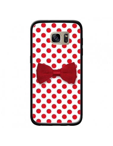 Coque Noeud Papillon Rouge Girly Bow Tie pour Samsung Galaxy S7 Edge - Laetitia