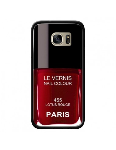 Coque Vernis Paris Lotus Rouge pour Samsung Galaxy S7 Edge - Laetitia