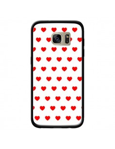Coque Coeurs Rouges Fond Blanc pour Samsung Galaxy S7...