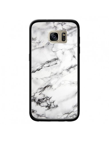 Coque Marbre Marble Blanc White pour Samsung Galaxy S7 Edge - Laetitia