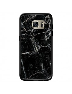 Coque Marbre Marble Noir Black pour Samsung Galaxy S7...