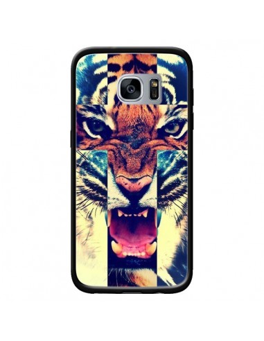 Coque Tigre Swag Croix Roar Tiger pour Samsung Galaxy S7 - Laetitia