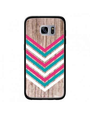 Coque Tribal Aztèque Bois Wood Flèche Rose Bleu...
