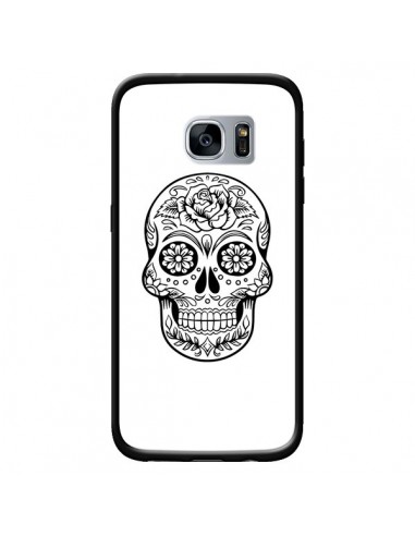 Coque Tête de Mort Mexicaine Noir pour Samsung Galaxy S7 - Laetitia