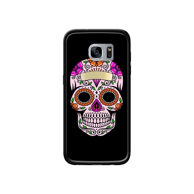 Coque Tête de Mort Mexicaine Multicolore pour Samsung Galaxy S7 - Laetitia