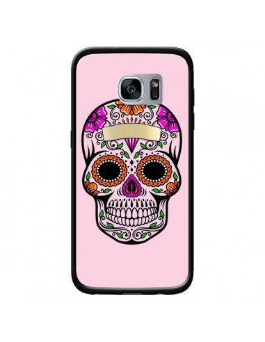 Coque Tête de Mort Mexicaine Rose Multicolore pour Samsung Galaxy S7 - Laetitia