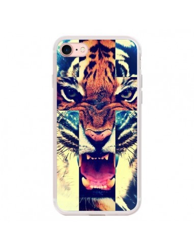 Coque iPhone 7/8 et SE 2020 Tigre Swag Croix Roar Tiger - Laetitia