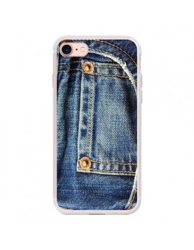 Coque iPhone 7/8 et SE 2020 Jean Bleu Vintage - Laetitia