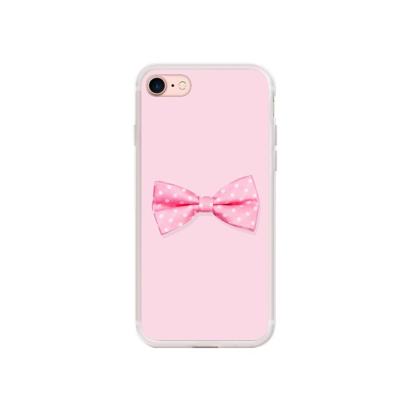 Coque iPhone 7/8 et SE 2020 Noeud Papillon Rose Girly Bow Tie - Laetitia