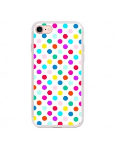 Coque iPhone 7/8 et SE 2020 Pois Multicolores - Laetitia