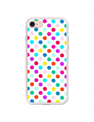 Coque iPhone 7/8 et SE 2020 Pois Multicolores - Laetitia