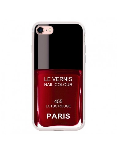 Coque iPhone 7/8 et SE 2020 Vernis Paris Lotus Rouge - Laetitia