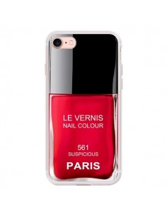 Coque iPhone 7/8 et SE 2020 Vernis Paris Suspicious Rouge...