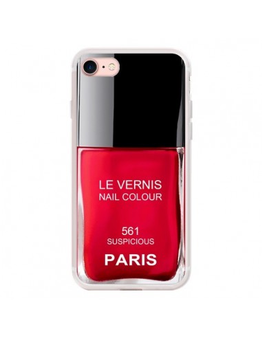 Coque iPhone 7/8 et SE 2020 Vernis Paris Suspicious Rouge - Laetitia