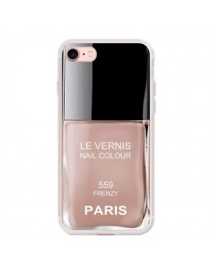Coque iPhone 7/8 et SE 2020 Vernis Paris Frenzy Beige -...