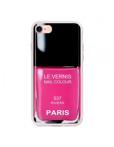 Coque iPhone 7/8 et SE 2020 Vernis Paris Riviera Rose - Laetitia