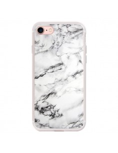 Coque iPhone 7/8 et SE 2020 Marbre Marble Blanc White -...