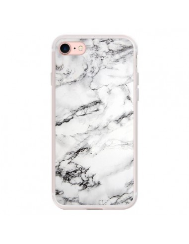 Coque iPhone 7/8 et SE 2020 Marbre Marble Blanc White - Laetitia