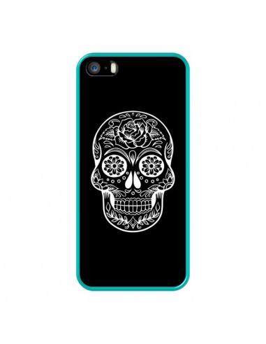 Coque iPhone 5/5S et SE Tête de Mort Mexicaine Blanche - Laetitia