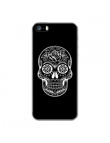 Coque iPhone 5/5S et SE Tête de Mort Mexicaine Blanche - Laetitia