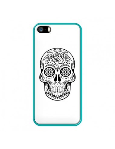 Coque iPhone 5/5S et SE Tête de Mort Mexicaine Noir - Laetitia