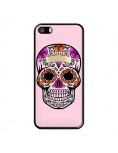 Coque iPhone 5/5S et SE Tête de Mort Mexicaine Rose...