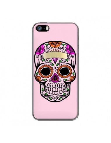 Coque iPhone 5/5S et SE Tête de Mort Mexicaine Rose Multicolore - Laetitia