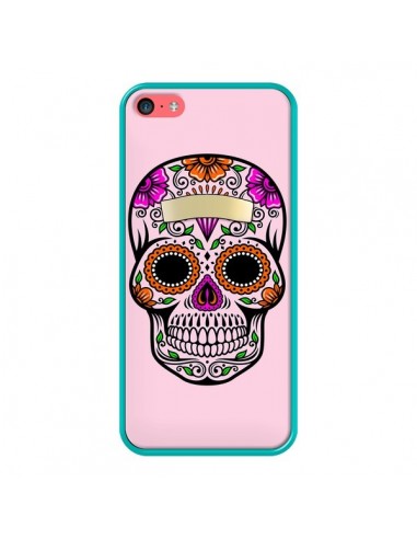 Coque iPhone 5C Tête de Mort Mexicaine Rose Multicolore - Laetitia