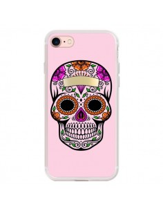 Coque iPhone 7/8 et SE 2020 Tête de Mort Mexicaine Rose...