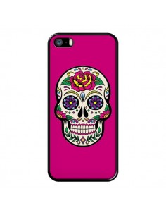 Coque iPhone 5/5S et SE Tête de Mort Mexicaine Rose...