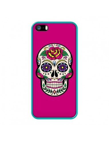 Coque iPhone 5/5S et SE Tête de Mort Mexicaine Rose Fushia - Laetitia